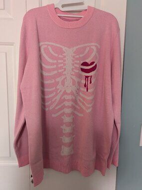Black Milk pink ribcage sweater